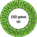 Keuringsstickers ESD Getest op 2027 | 50 stuks, Ø 35 mm | Buiten Groen