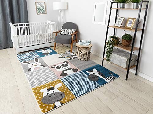 RugsX Kindertapijt Petit Dierentuin Tiere crème Grijs 80x150 cm