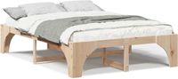 vidaXL - Bedframe - Massief grenenhout - Naturel - 140 x 200 cm