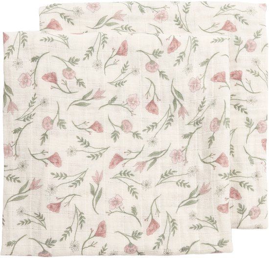 Meyco Baby Flower Pre-washed Hydrofiele Doeken - 2-pack - Multicolour - 70x70cm