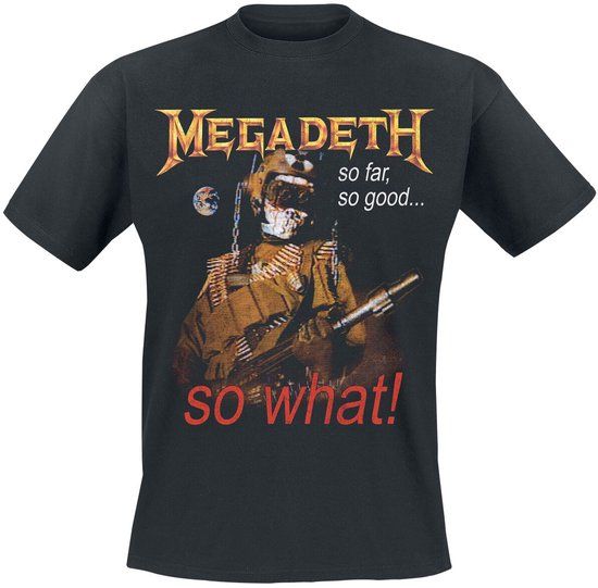 Megadeth So What Vintage Tracklist Heren T-shirt - Zwart - M