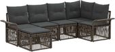 vidaXL Tuinbank - Set - 6 zitplekken - Grijs - Polyrattan