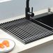 Égouttoir pliable - Tapis d'égouttage - Organisateur de cuisine - Égouttoir d'évier - 43 x 35 cm - Produit sain pour fruits et légumes - Égouttoir