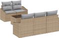 vidaXL Bankstel 6-delig Beige en Grijs Polyrattan