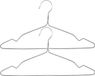 5five Set van 30x stuks metalen kledinghangers grijs 40 x 20 cm