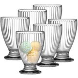 Urban Living IJscoupes/ijsschaaltjes - 9x stuks - 280 ml - glas - met relief - dessertschaaltje