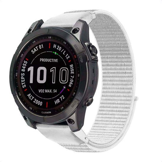 imoshion Nylon bandje - Geschikt voor Garmin 20 mm aansluiting - Maat L/XL - Wit
