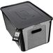 Boîte de rangement en plastique - boîte de stockage 17 litres avec couvercle - boîte de rangement empilable - couvercle refermable - noir