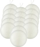 Ger Import 16x Kerstballen Zilver/Wit Glitters Kunststof Diameter 7 cm