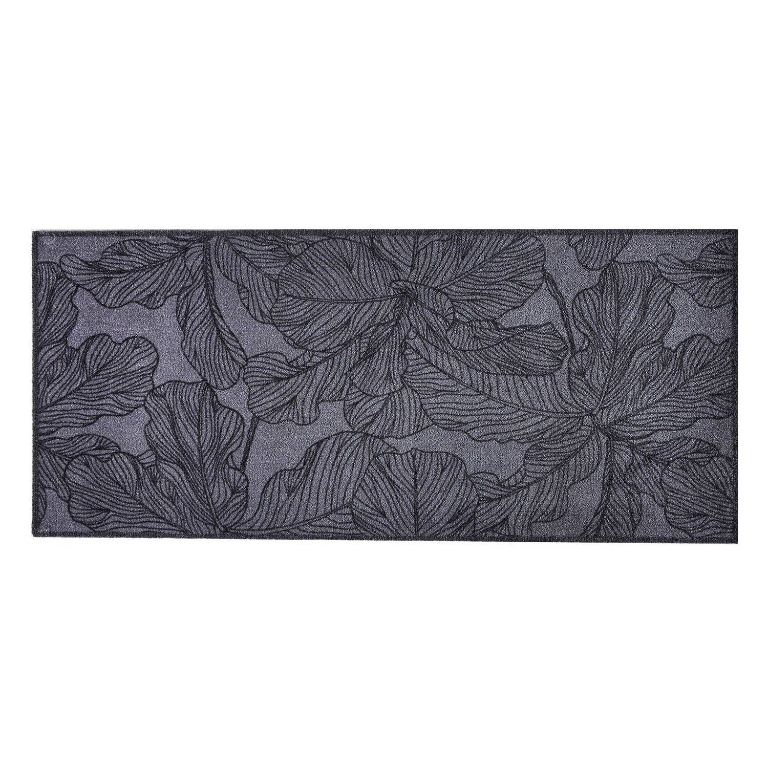 MD-Entree Keukenloper - Flora - Antraciet - 67 x 150 cm