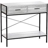 Vida Designs Brooklyn Console Tafel Hal Woonkamer Rustieke Plank Industriële Opslag Meubels (Grijs, 2 Lade)