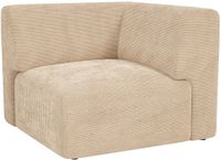 Vente-unique Hoekmodule fauteuil in beige fijn ribfluweel van Maison Céphy POGNI