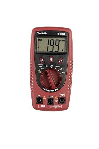 Testboy 2200 digitale multimeter met kabelbreukdetector en ionisatiestroommeting (witte topprestatie LED-zaklamp, auto range, data hold), rood/zwart