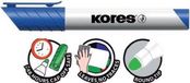 KORES Whiteboard marker, 3 mm ronde punt, 12 stuks, blauw