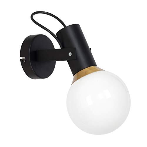 Homemania wandlamp, metaal, glas, zwart, goud, wit