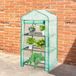 Lendo Online Serre de jardin avec 3 étagères et housse étanche en PE 69x49x125cm acier vert
