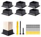 Merkloos Solidchoice - Set van 6 Postbases voor Houten Terrasconstructies