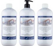 Claudius Cosmetics B.V. Claudius Body & Hair Creamy Wellness - 1 liter - set van 3 stuks - met gratis pomp - 2 in 1 voor lichaam en haar.