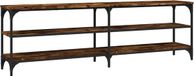 vidaXL Meuble TV 160x30x50 cm bois de chêne fumé sculpté