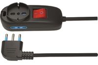 VIGOR - Meervoudige contactdoos 3 stopcontacten Vigor SCHUKO/BIPASSO schakelaar zwart 16A - 20434