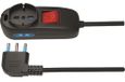 VIGOR - Meervoudige contactdoos 3 stopcontacten Vigor SCHUKO/BIPASSO schakelaar zwart 16A - 20434
