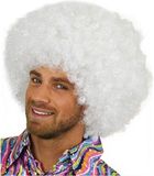 Merkloos Super afro pruik wit