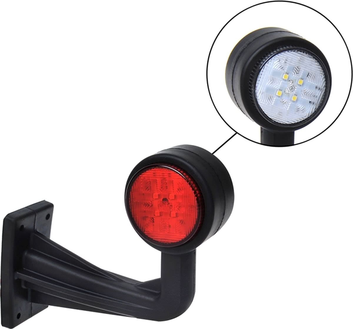 Ford, A. Breedtelicht rood/wit 160mm 8LED haaks