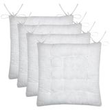 Stof Textile Coline stoelkussen - 4x - wit - 38 x 38 x 4 cm