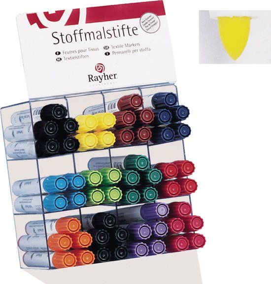 Rayher Hobby Gele textielstift met dikke punt