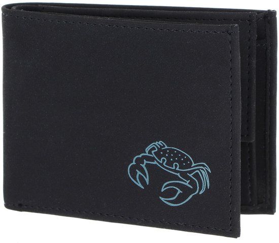 oxmox New Cryptan RFID Protect Pocketbörse Crab 2.0 Print Cyan Black zwart
