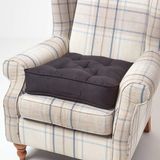 Homescapes Comfortabel fauteuilkussen met velours bekleding - zitkussen zwart, 50 x 50 cm