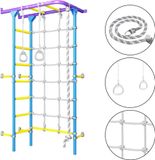 Monkey-Gym Comet Klimrek voor kinderen, binnenshuis, van metaal, met stang en gymnastiekringen – Comet Next 4, paars