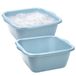 Évier cuve - 2x - 20 litres - bleu clair - plastique - 46 x 42,5 x 19 cm