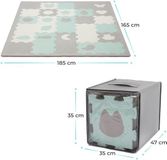 Kinderkraft LUNO SHAPES 3D Schuimmat Puzzelmat - 30 Stuks, 185x165 cm - Waterdicht, Niet-Giftig EVA, Voor Kruipen en Eerste Stapjes - Geel