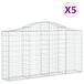 vidaXL Gabions 5 pieces curved 200x30x100/120 cm iron