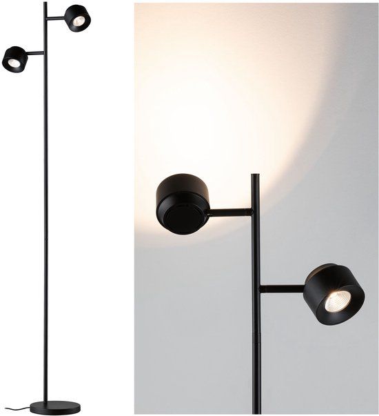 Paulmann Puric Pane Vloerlamp - 300 Lumen - 2700K - Zwart