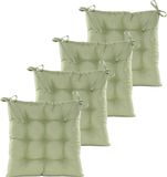 Anna's collection Coussin de chaise matelassé - 4x - menthe verte - 38 x 38 cm - intérieur/extérieur