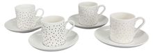 Inspire Set van 4 - Porseleinen kopjes "Mini Dots", 70 ml - mix van kleuren