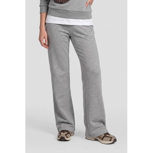 Anytime Anytime fleece wide leg joggingbroek grijs