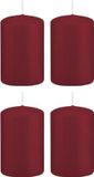 Trend Candles Cilinderkaarsen/stompkaarsen - set 16x - bordeauxrood - 5 x 8 cm - 18 branduren