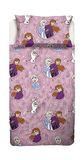 Frozen Disney Frozen Beddengoed voor eenpersoonsbed, Hoeslaken, Kussensloop, Roze, 100% Katoen, Officieel Product