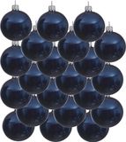 Decoris Kerstballen - 18 stuks - Donkerblauw - 8 cm - Glas