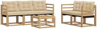 vidaXL Loungeset 6-delig Wit en Beige