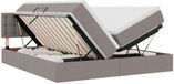 vidaXL LED opbergbed met matras Taupe 200 x 200 cm Stof