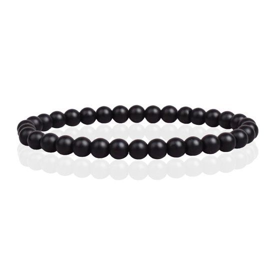 Memphis 6mm Natuursteen Armband - Matte Onyx