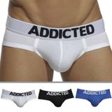Addicted Lot de 3 Slips Basic Blanc - Noir - Royal