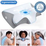 Maqi Living® Oreiller Mousse à Mémoire Aura - Orthopédique & Ergonomique - Blanc