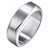 Mendes Heren ring zilverkleurig gepolijst staal 17mm