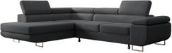 Selsey Stevil Hoekbank met Slaapfunctie en Opbergruimte – Donkergrijs – Easy-Clean Fluwelen Bekleding – Linkeropstelling