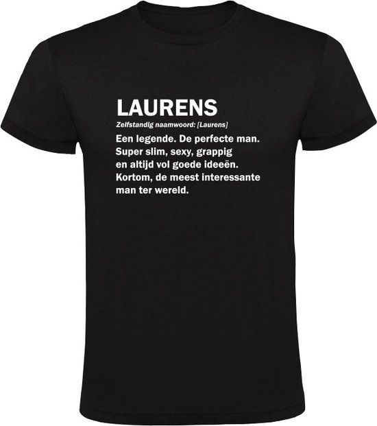 Sol's Laurens Grappig Heren T-shirt Zwart - Katoen - Maat 4XL